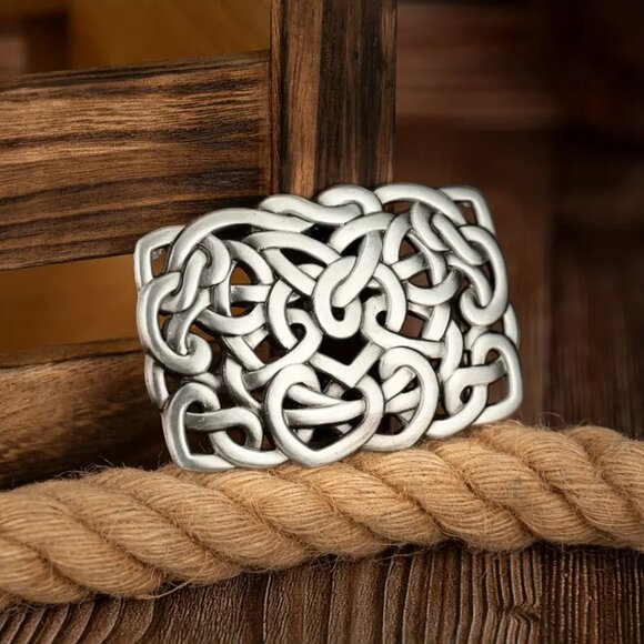 NWT Large Silver Celtic Knot Belt Buckle - Picture 1 of 3